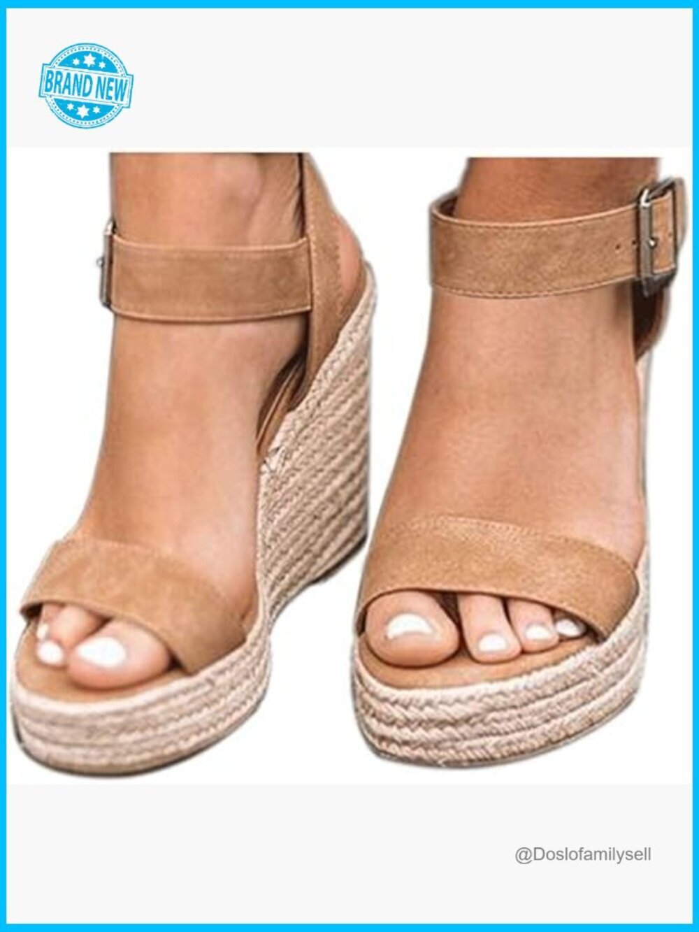 Platform Wedge Sandals Ankle Strap Espadrilles Summer Casual Walking Shoes